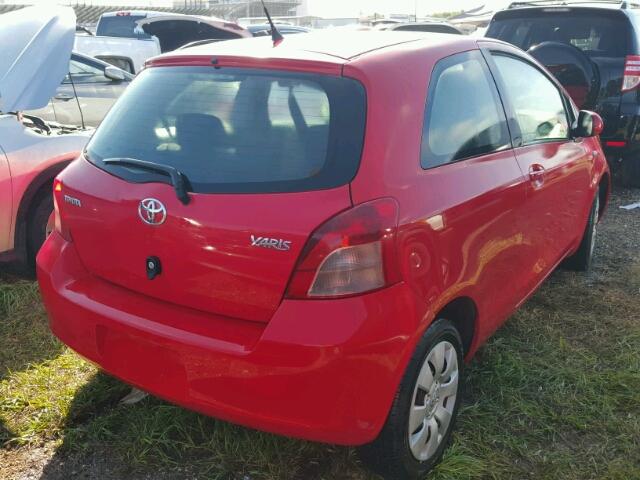 JTDJT923375121819 - 2007 TOYOTA YARIS RED photo 4