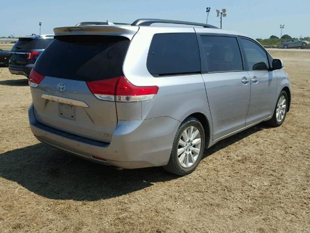 5TDYK3DC8BS089609 - 2011 TOYOTA SIENNA SILVER photo 4