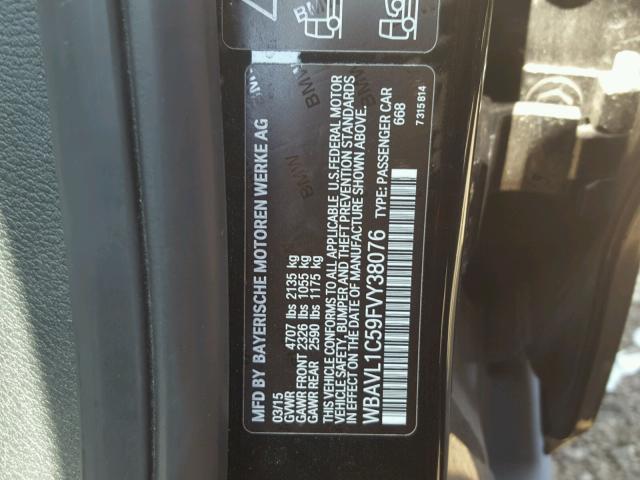 WBAVL1C59FVY38076 - 2015 BMW X1 XDRIVE2 BLACK photo 10