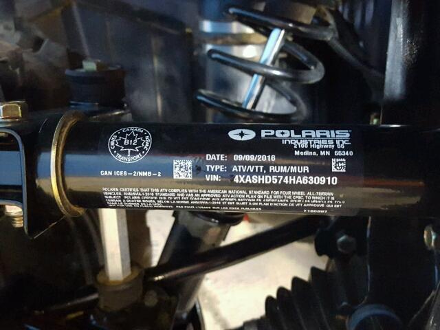 4XASHD574HA630910 - 2017 POLARIS SPORTSMAN 黑色 照片 10