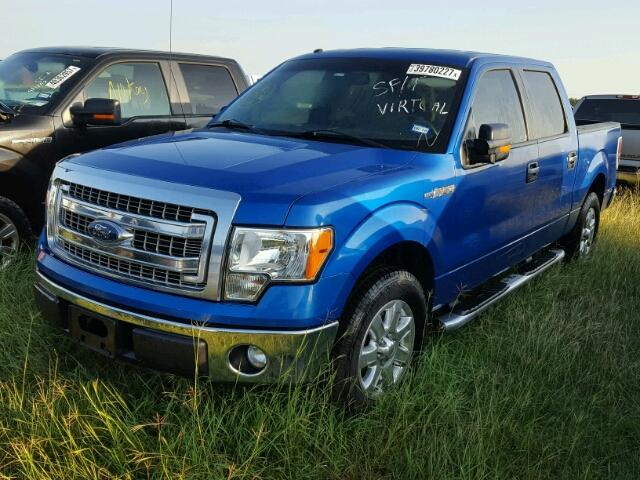 1FTFW1CF2EFA43791 - 2014 FORD F150 BLUE photo 2