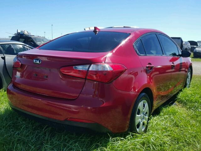 KNAFX4A61F5330593 - 2015 KIA FORTE LX RED photo 4