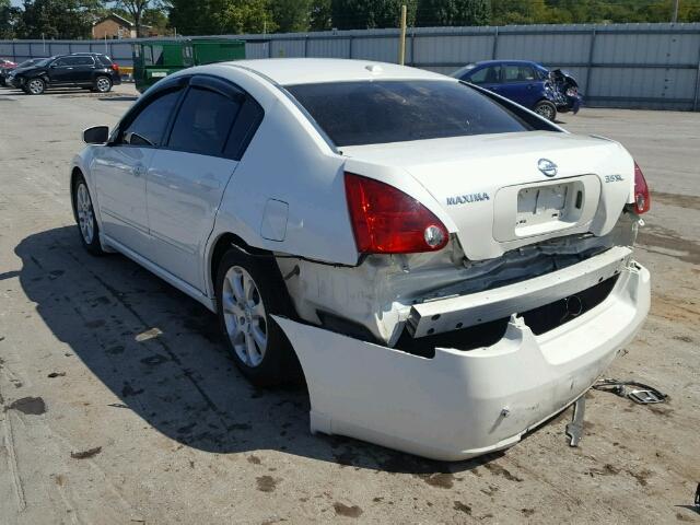 1N4BA41E08C812633 - 2008 NISSAN MAXIMA SE WHITE photo 3