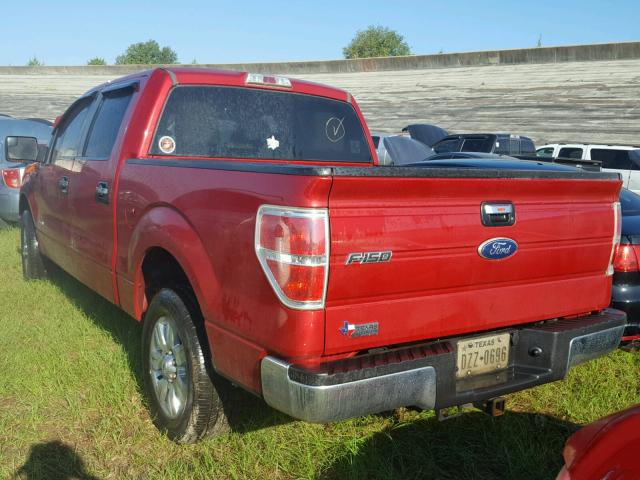 1FTFW1CT2BKE21990 - 2011 FORD F150 MAROON photo 3