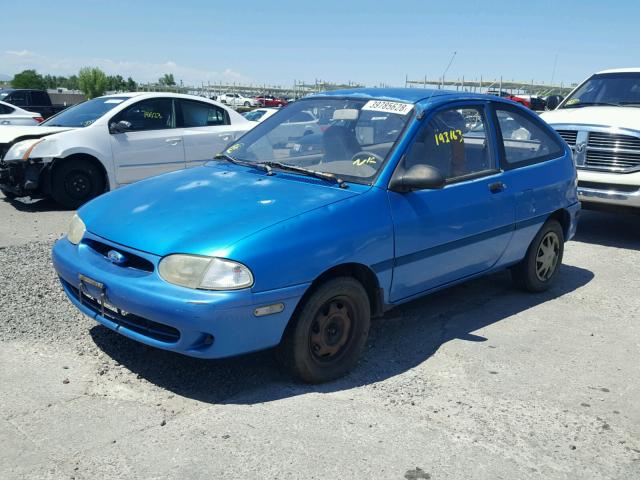 KNJLT05HXV6197215 - 1997 FORD ASPIRE BLUE photo 2