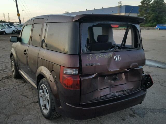 5J6YH18987L004983 - 2007 HONDA ELEMENT SC BURGUNDY photo 3