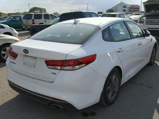 5XXGT4L13GG042351 - 2016 KIA OPTIMA LX WHITE photo 4