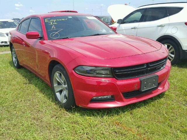 2C3CDXHG4FH907712 - 2015 DODGE CHARGER RED photo 1