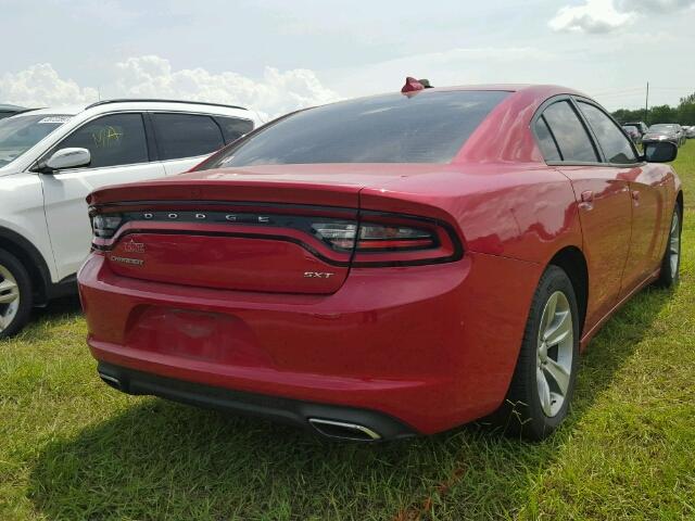 2C3CDXHG4FH907712 - 2015 DODGE CHARGER RED photo 4