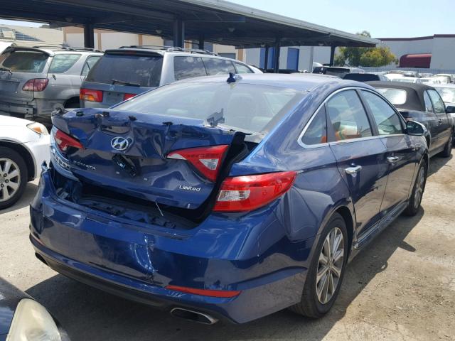 5NPE34AF9GH348545 - 2016 HYUNDAI SONATA SPO BLUE photo 4