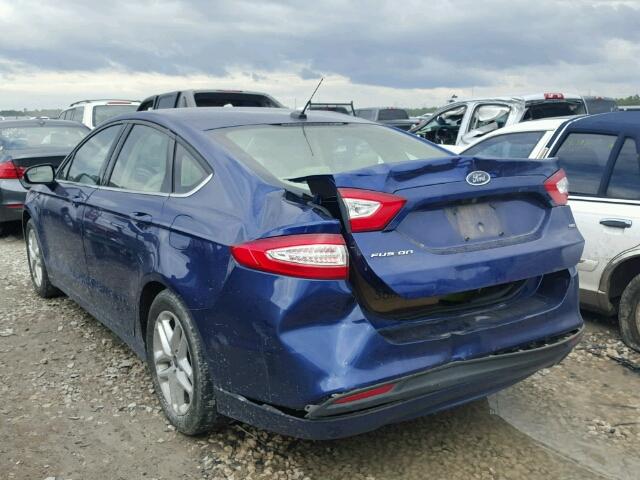 3FA6P0H76DR365026 - 2013 FORD FUSION SE BLUE photo 3