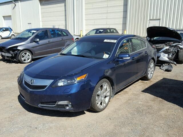 19UUA9F73EA800320 - 2014 ACURA TL ADVANCE BLUE photo 2