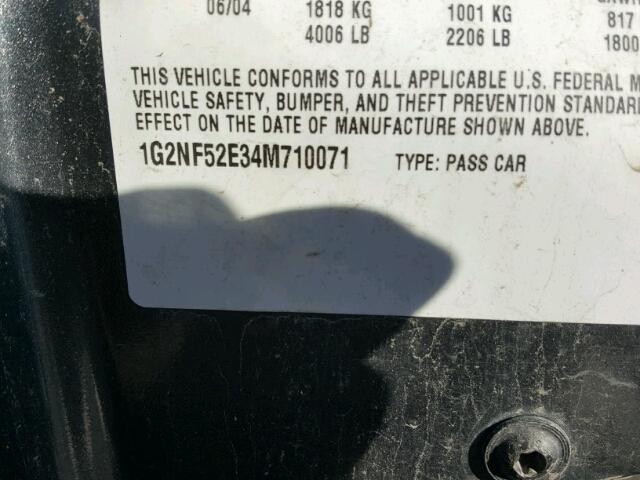 1G2NF52E34M710071 - 2004 PONTIAC GRAND AM S Boz foto 10