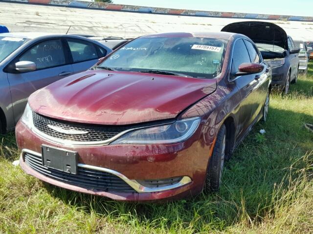 1C3CCCAB0FN685381 - 2015 CHRYSLER 200 MAROON photo 2