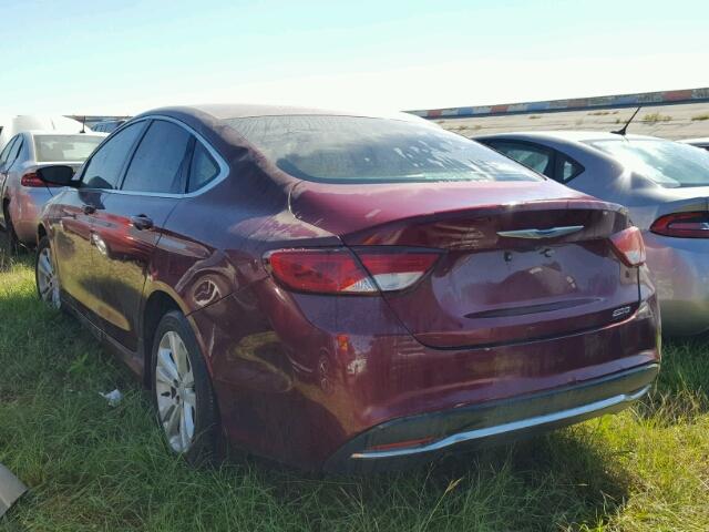 1C3CCCAB0FN685381 - 2015 CHRYSLER 200 MAROON photo 3