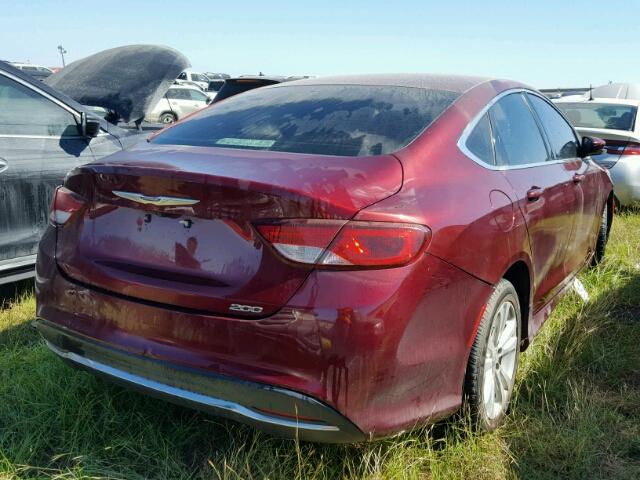 1C3CCCAB0FN685381 - 2015 CHRYSLER 200 MAROON photo 4