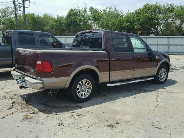 1FTRW07633KC11119 - 2003 FORD F150 MAROON photo 4