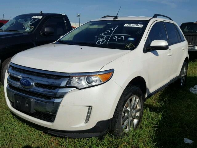 2FMDK3JC1EBB63862 - 2014 FORD EDGE SEL WHITE photo 2