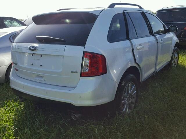 2FMDK3JC1EBB63862 - 2014 FORD EDGE SEL WHITE photo 4