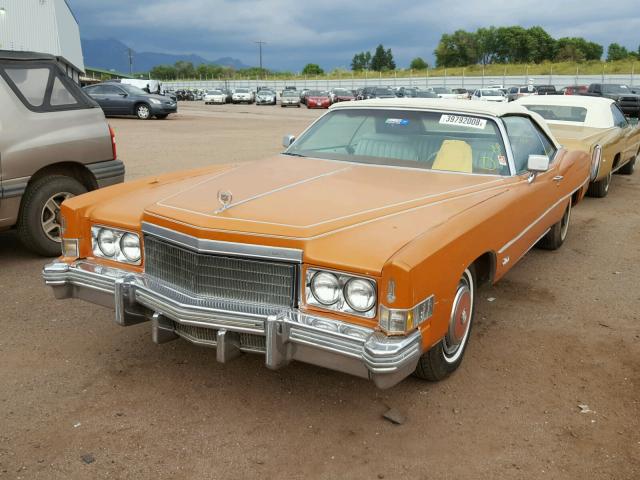 6L67S4Q434110 - 1974 CADILLAC EL DORADO ORANGE photo 2