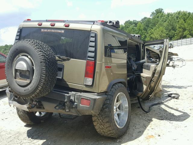 5GRGN23U66H108920 - 2006 HUMMER H2 GREEN photo 4