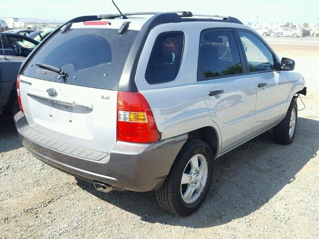 KNDJF724187506760 - 2008 KIA SPORTAGE L SILVER photo 4