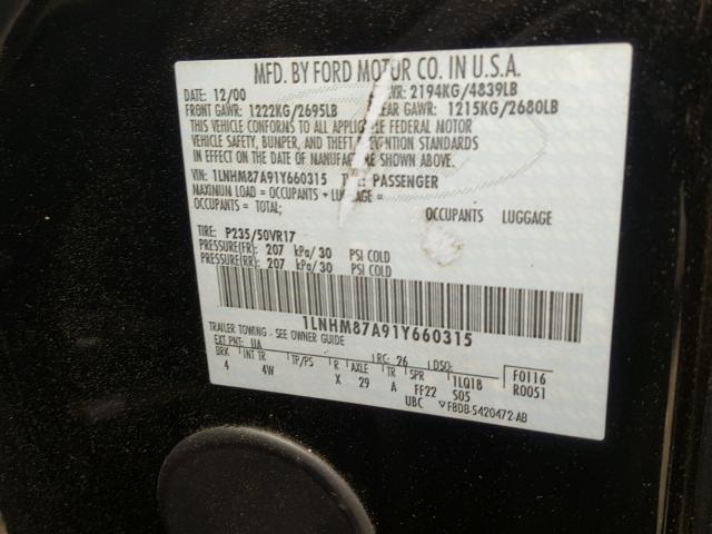 1LNHM87A91Y660315 - 2001 LINCOLN LS BLACK photo 10