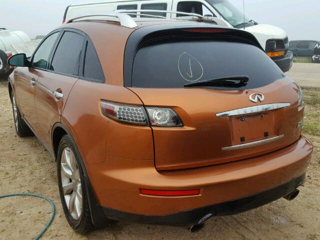 JNRAS08W75X220371 - 2005 INFINITI FX35 ORANGE photo 3