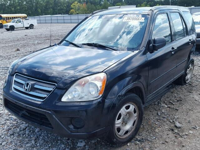 JHLRD68585C001663 - 2005 HONDA CR-V BLACK photo 2