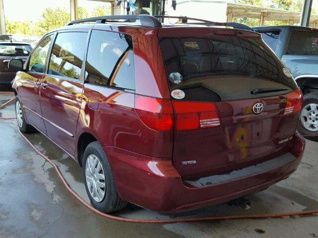 5TDZA23C64S096340 - 2004 TOYOTA SIENNA RED photo 3