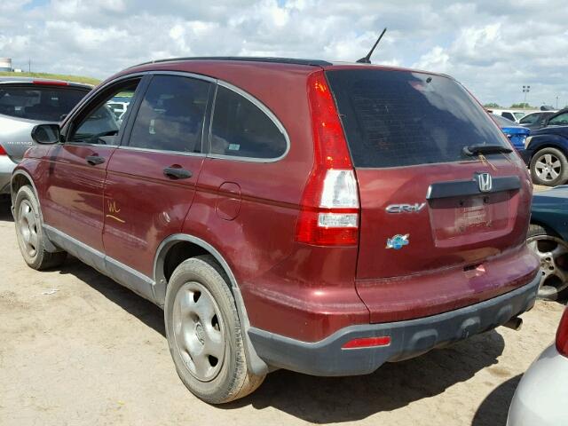 JHLRE38319C000550 - 2009 HONDA CR-V LX BURGUNDY photo 3