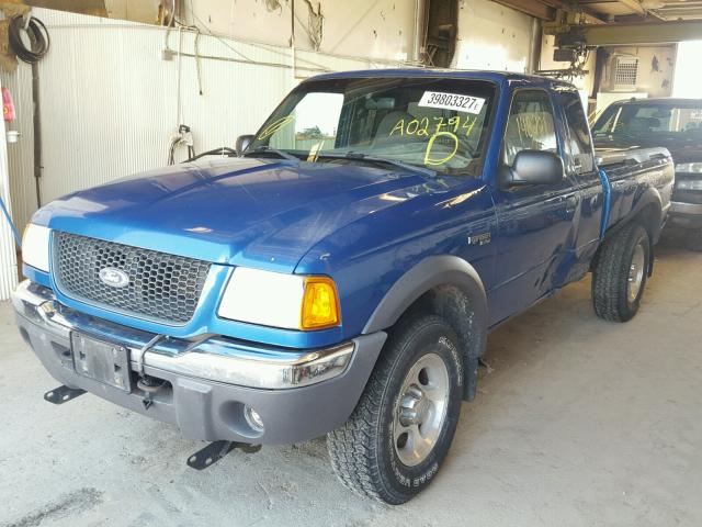 1FTZR45E12PA02794 - 2002 FORD RANGER BLUE photo 2