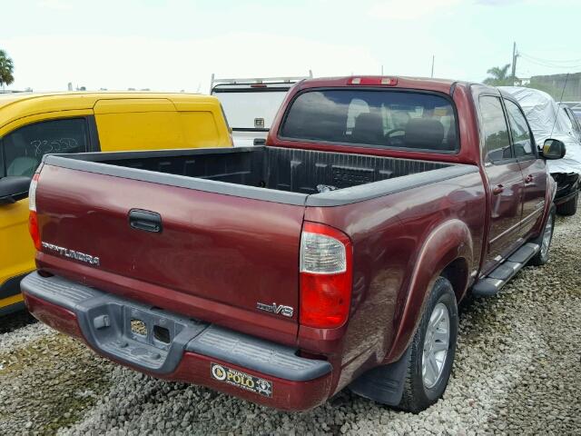 5TBET38185S480507 - 2005 TOYOTA TUNDRA RED photo 4