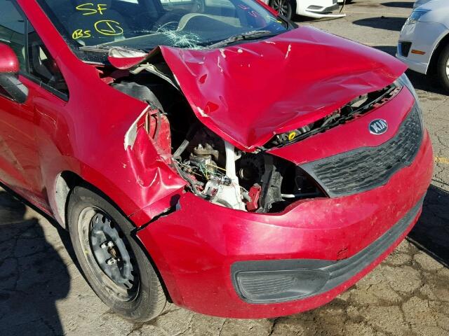 KNADM4A31D6224609 - 2013 KIA RIO LX RED photo 10