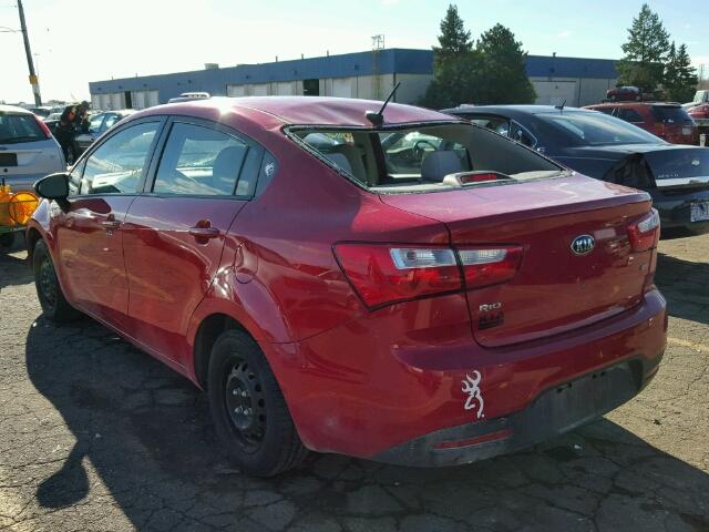 KNADM4A31D6224609 - 2013 KIA RIO LX RED photo 3