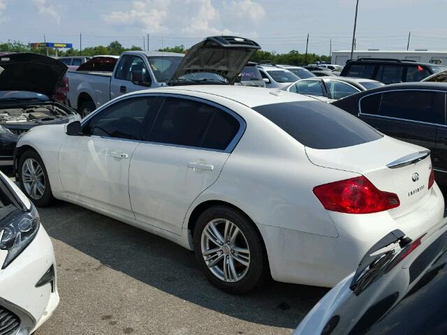 JN1CV6AP0DM302211 - 2013 INFINITI G37 BASE WHITE photo 3