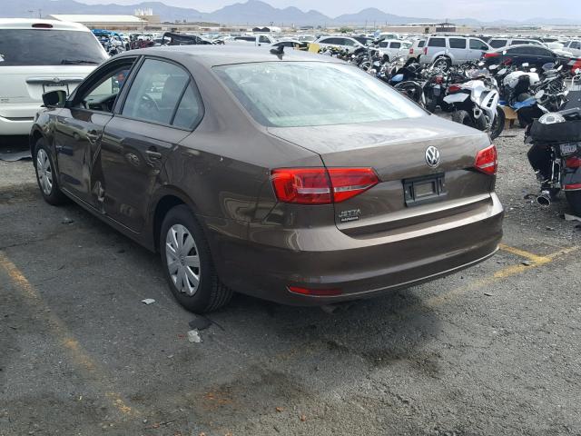 3VW1K7AJ5FM307097 - 2015 VOLKSWAGEN JETTA BASE Շագանակագույն լուսանկար 3