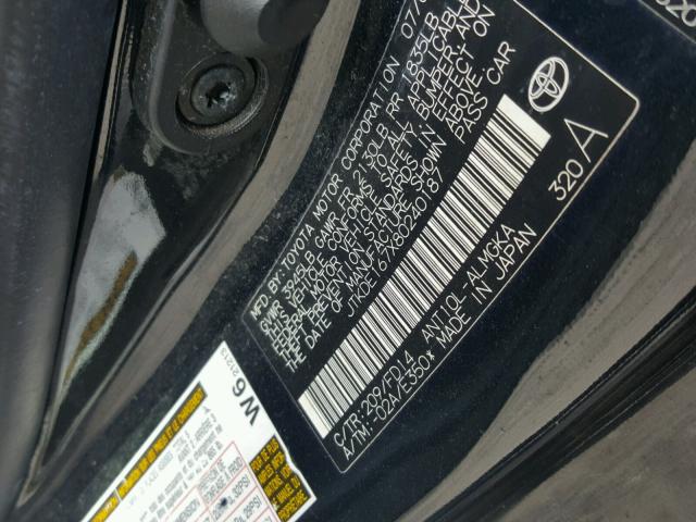 JTKDE167X80240187 - 2008 TOYOTA SCION TC 黑色 照片 10