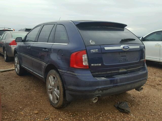 2FMDK3KC4BBB17971 - 2011 FORD EDGE BLUE photo 3