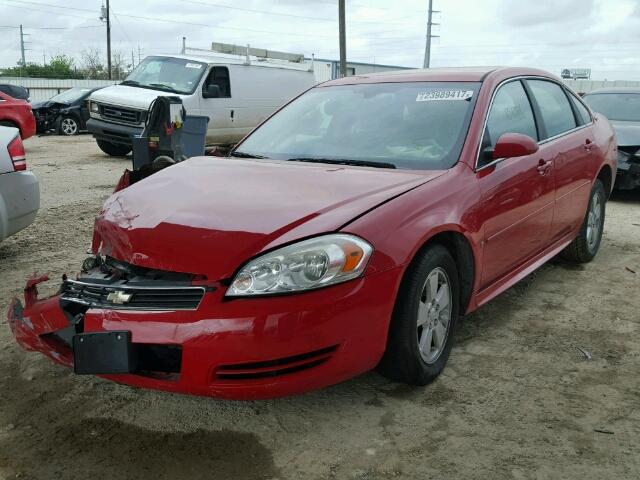 2G1WT57K391206946 - 2009 CHEVROLET IMPALA 1LT RED photo 2