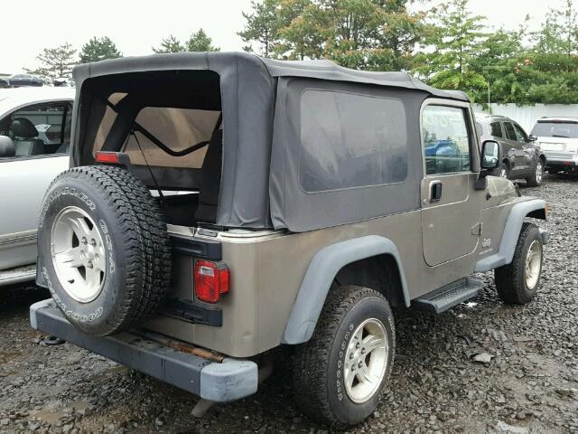 1J4FA49S74P779522 - 2004 JEEP WRANGLER / BEIGE photo 4