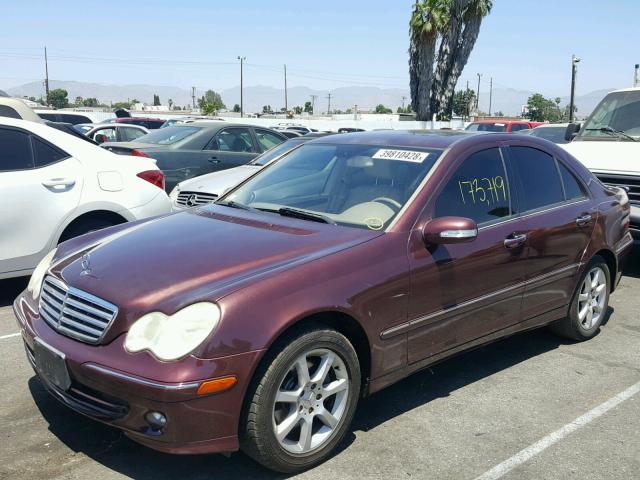 WDBRF54H57A922754 - 2007 MERCEDES-BENZ C 280 MAROON photo 2