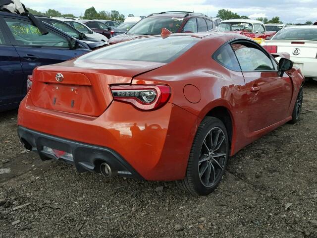 JF1ZNAA18H9700528 - 2017 TOYOTA 86 ORANGE photo 4