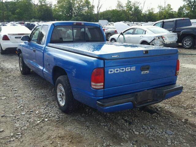 1B7GL22X1XS108721 - 1999 DODGE DAKOTA BLUE photo 3