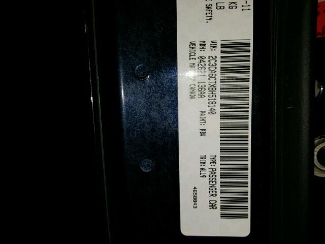 2C3CA6CTXBH518140 - 2011 CHRYSLER 300C BLUE photo 10