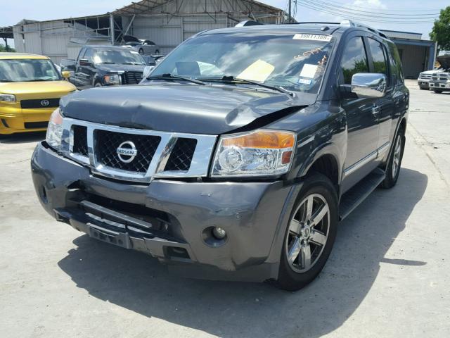 5N1BA0ND6BN605739 - 2011 NISSAN ARMADA SV GRAY photo 2