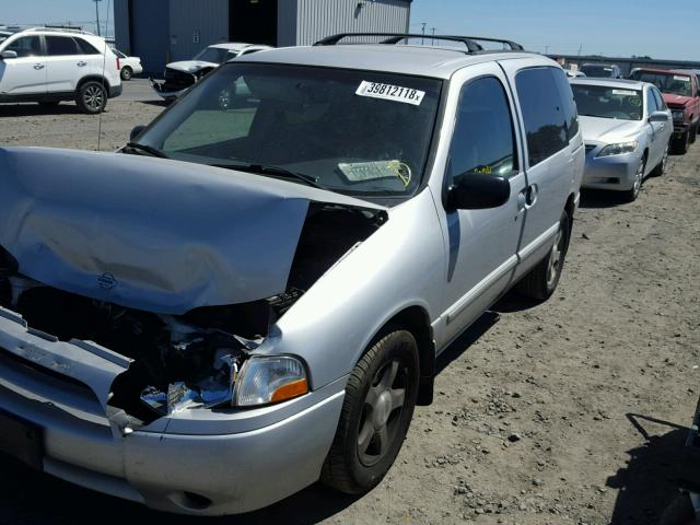 4N2ZN15T81D810162 - 2001 NISSAN QUEST GXE SILVER photo 2