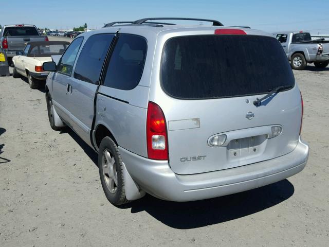 4N2ZN15T81D810162 - 2001 NISSAN QUEST GXE SILVER photo 3