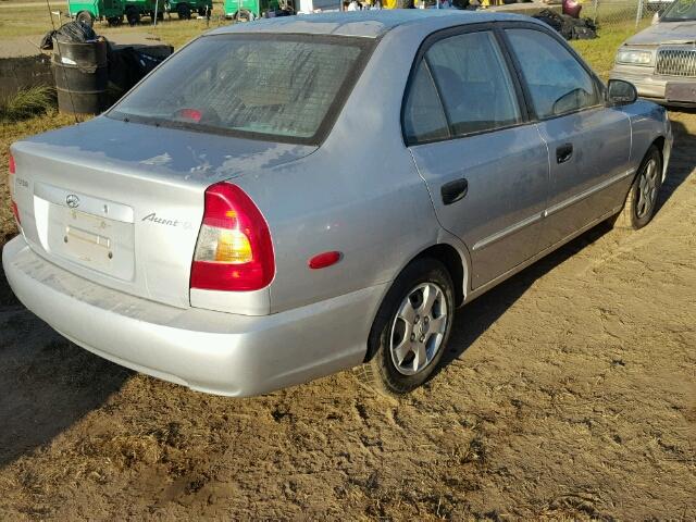 KMHCG45C12U268078 - 2002 HYUNDAI ACCENT GL SILVER photo 4