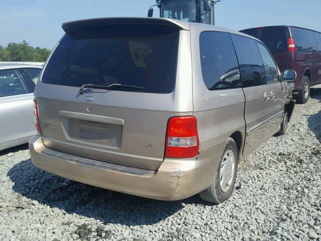 KNDUP131546563331 - 2004 KIA SEDONA EX BEIGE photo 4